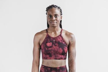 Nobull Halter Tie-Dye Women's Sports Bras Orange Black | Australia (QU7963)